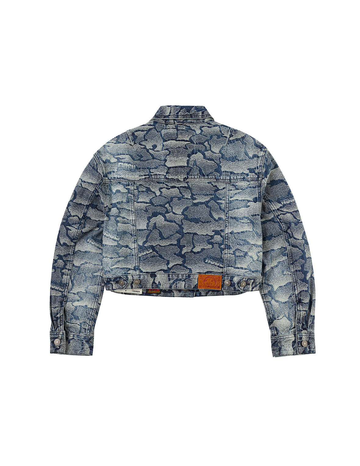 Allover Ishigaki Camouflage Jacquard Fashion Fit Washed Denim Jacket